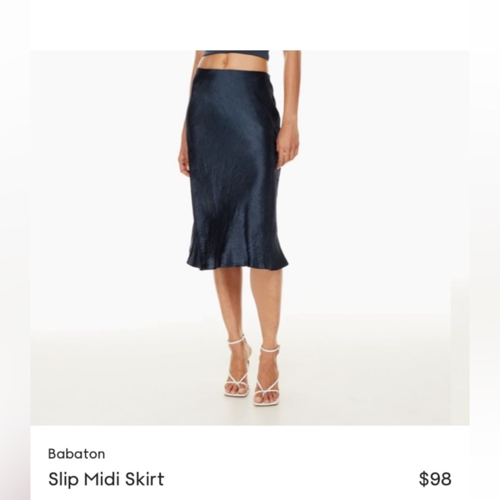 Babaton slip midi skirt perfect condition size 00 navy